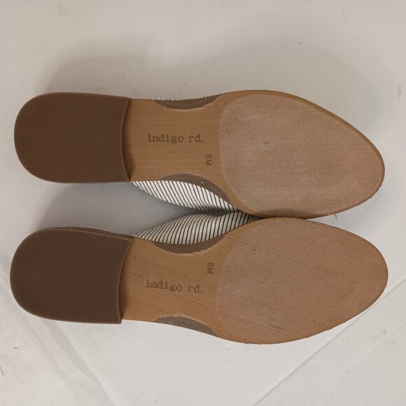 Indigo Rd Black Cream Stripe Mule Heels Womens Sz 8 - Picture 13 of 16